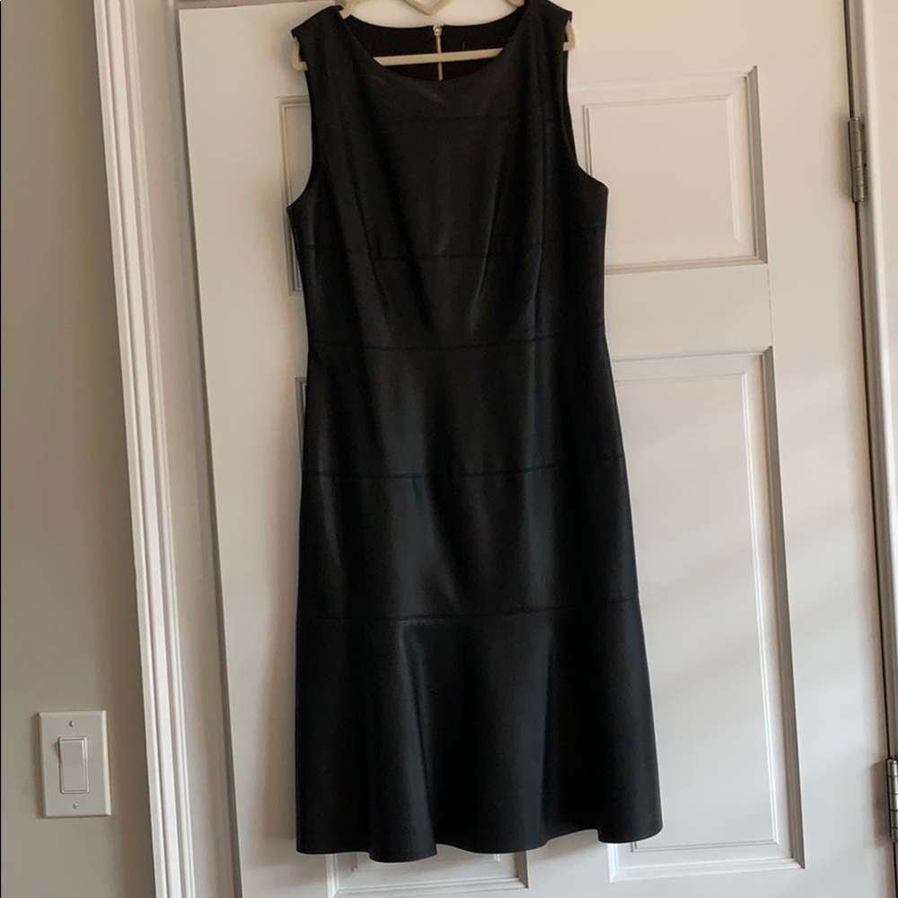 Black leather dress